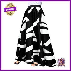 Chiffon Maxi Skirt with Elastic Waist, Floor Length, Beach Wear